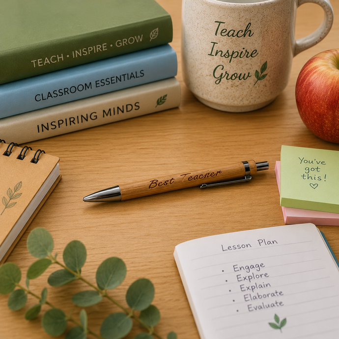 Best Teacher - cursive font- Engraved Wooden Pen