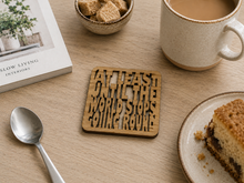 Set of 4 Leeds Football Coasters - Laser Cut Coaster Mini Plaque - Oak Veneer -Set 2