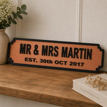 Personalised Family Name & Date Street Sign