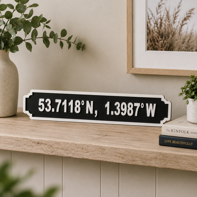 Longitude Latitude custom coordinate street sign personalised