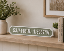 Longitude Latitude custom coordinate street sign personalised