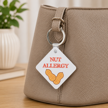 Peanut Allergy Medical Alert Keyring – Personalised Emergency Contact Bag Tag