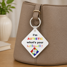 Autism Medical Alert Keyring – Personalised Emergency Contact Bag Tag