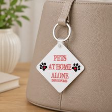 Pets at Home Alone Keyring – Emergency Pet Alert & Contact Information Bag Tag