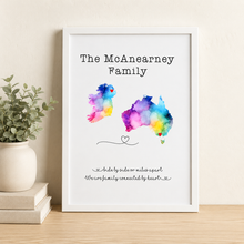 Family across the miles- personalised print- moving gift - Rainbow Edition