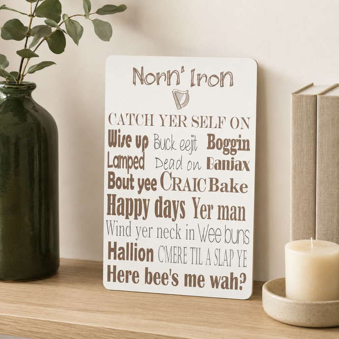 Belfast / Irish Slang Laser Engraved plaque