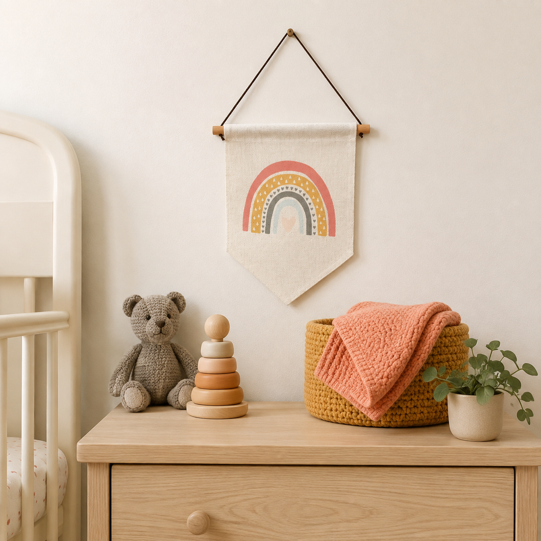 Hanging Banner Flag- Rainbow Heart