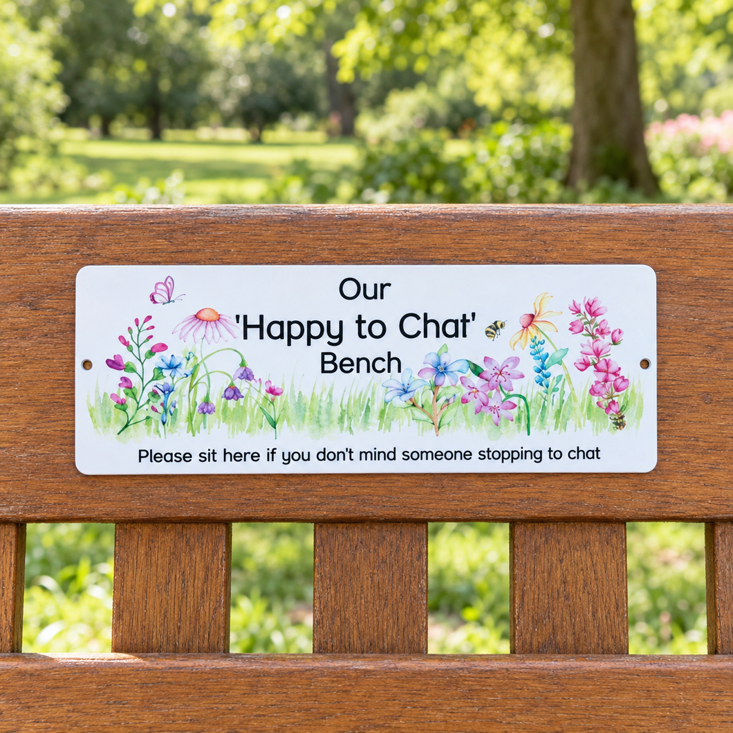 Chatting Bench / Chatty Bench - make a friend- bench plaque sign