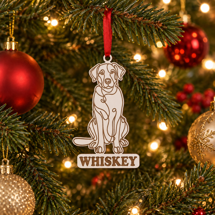 Engraved Labrador Dog Breed Christmas Bauble – Personalised Pet Keepsake
