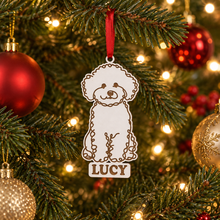 Engraved Bichon Frisé Dog Breed Christmas Bauble – Personalised Pet Keepsake