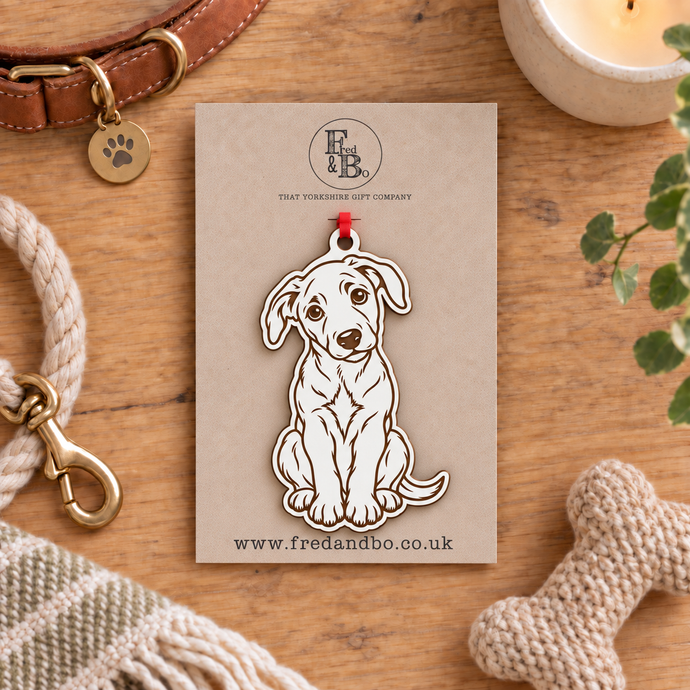 Engraved Irish Terrier Collie Cross Dog Breed Christmas Bauble – Personalised Pet Keepsake