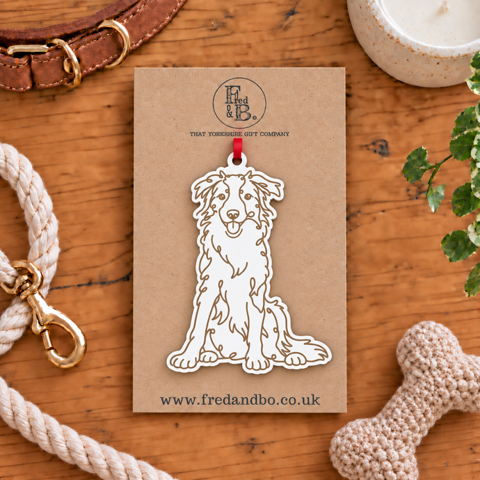 Engraved Collie Dog Breed Christmas Bauble – Personalised Pet Keepsake