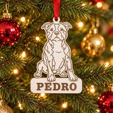 Engraved Staffordshire Terrier - Staffie Dog Breed Christmas Bauble – Personalised Pet Keepsake
