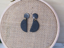 Induere - Polymer Clay Earring | Black Semi Circle Drop