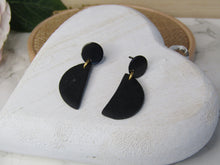 Induere - Polymer Clay Earring | Black Semi Circle Drop