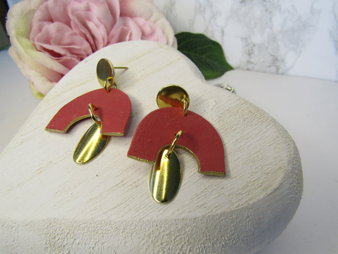 Induere - Polymer Clay Earring | Terracotta Arch Drop 10H