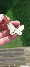 Brass butterfly - friends forever- hand stamped key chain