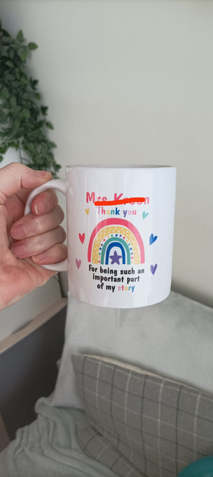 Rainbow Teacher Personalised ceramic mug