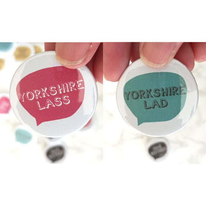 Yorkshire Lad / Yorkshire Lass Button Badge 38mm