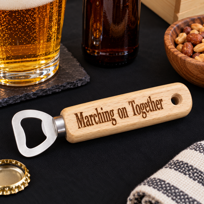Marching On Together - Engraved Wooden Bottle Opener