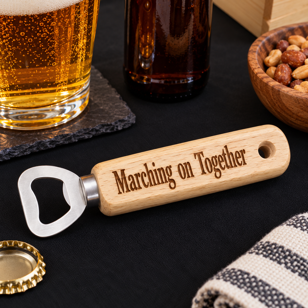 Marching On Together - Engraved Wooden Bottle Opener