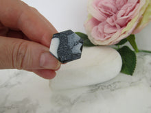 Modern Polymer Clay Adjustable Ring Black, white & Graphite Marble Hexagon R4