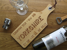 Bamboo Serving paddle - Chopping Board - Yorkshire Slang