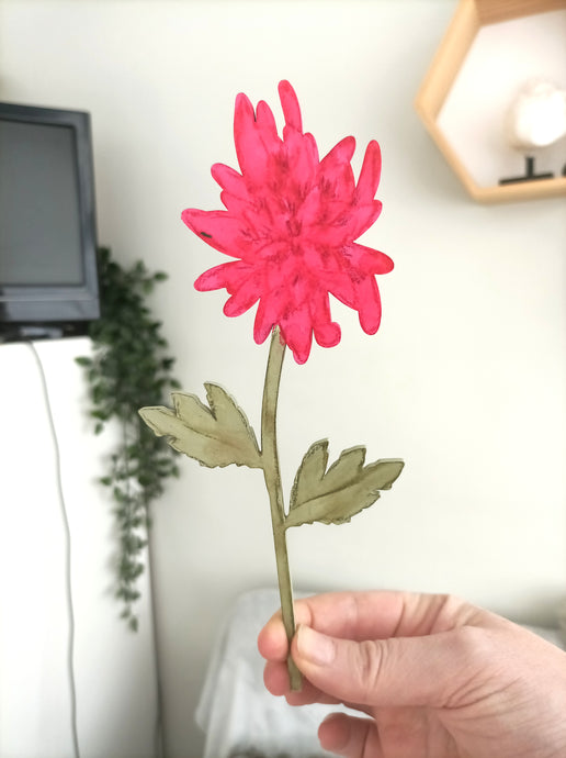 Laser Cut Wooden Chrysanthemum- Flower - November