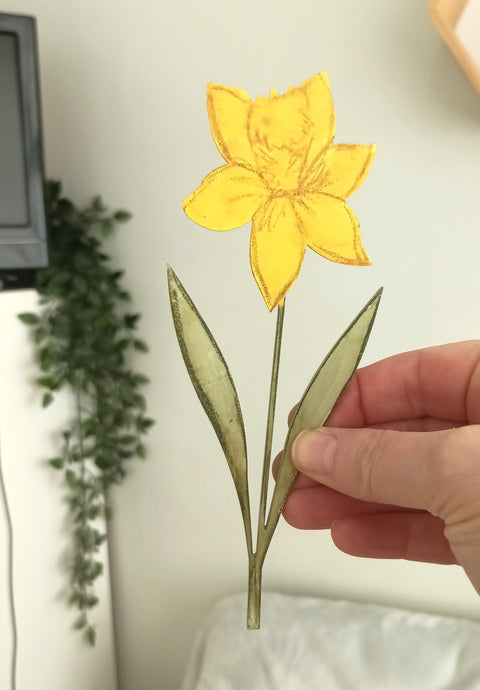 Laser Cut Wooden Daffodil - Flower - March