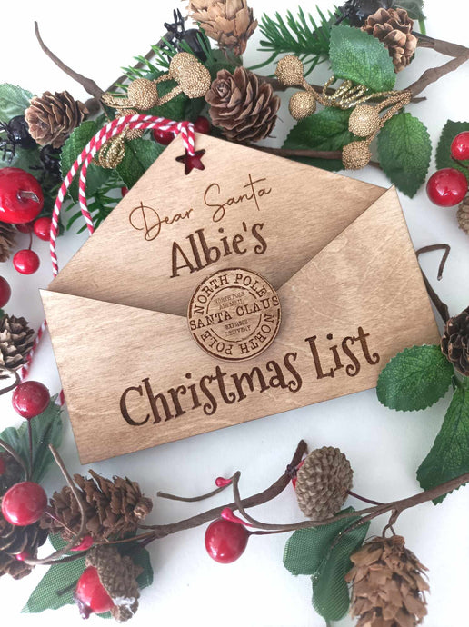 Personalised Christmas envelope list holder