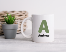 Funky Initial Personalised printed ceramic mug