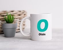 Funky Initial Personalised printed ceramic mug