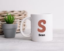Funky Initial Personalised printed ceramic mug