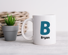 Funky Initial Personalised printed ceramic mug