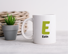Funky Initial Personalised printed ceramic mug
