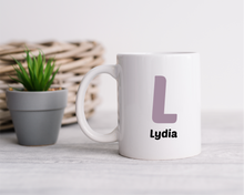 Funky Initial Personalised printed ceramic mug