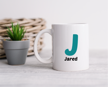 Funky Initial Personalised printed ceramic mug