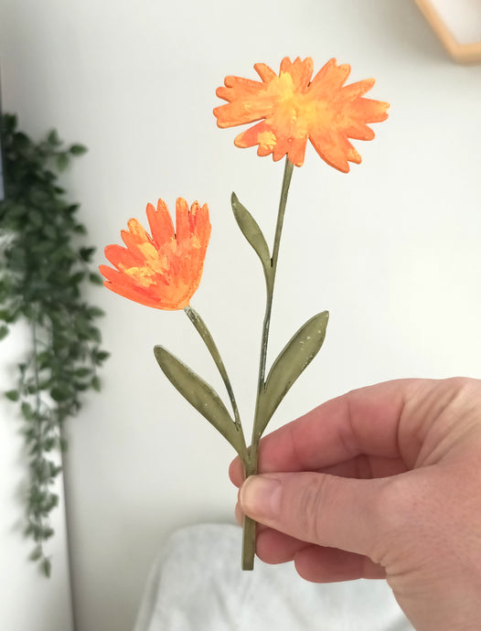 Laser Cut Wooden Marigold- Flower - October