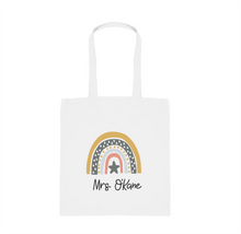 Personalised Rainbow Teacher Bag Customisable Name, Custom Leaving End of Term Gift, Teacher Tote Bag - Muted Star