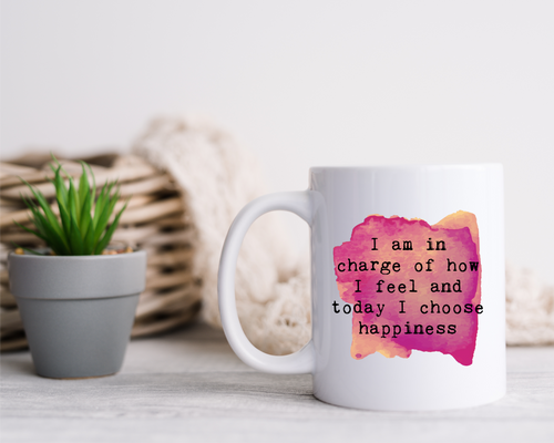 Positive Affirmation Mug – “I Am in Charge of How I Feel” Ceramic Mug