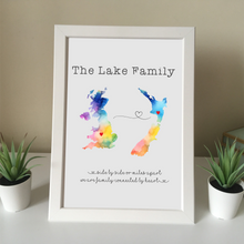 Family across the miles- personalised print- moving gift - Rainbow Edition