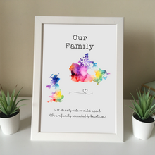 Family across the miles- personalised print- moving gift - Rainbow Edition