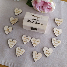 12 Things I love about .... Keepsake  - chest and hearts - romantic / wedding day gift - Fred And Bo