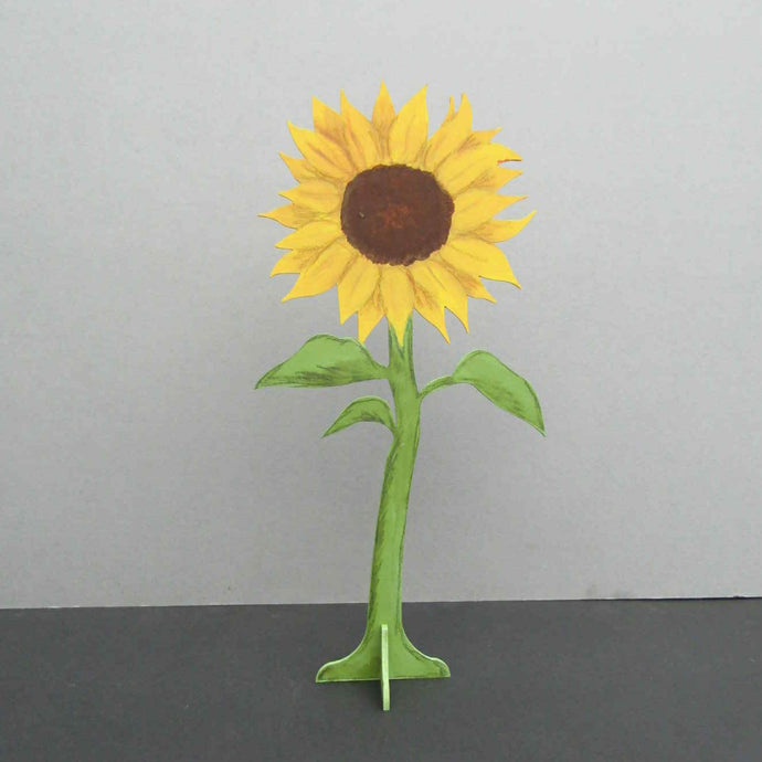 Sunflower - Large Hand Painted Wooden Flower - August Birth Month Gift
