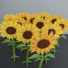 Sunflower - Large Hand Painted Wooden Flower - August Birth Month Gift