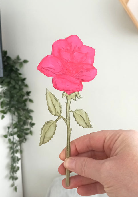 Laser Cut Wooden Rose - Flower - June