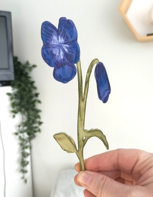 Laser Cut Wooden Violet - Flower - February