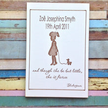 Little girl quote laser engraved plaque personalised Baptism - Fred And Bo