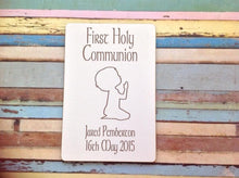 First Holy Communion praying boy laser engraved plaque personalised - Fred And Bo