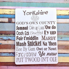 Yorkshire slang laser engraved plaque - Fred And Bo
